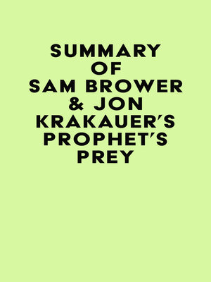 cover image of Summary of Sam Brower & Jon Krakauer's Prophet's Prey